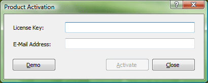 Activate the product using a license key.